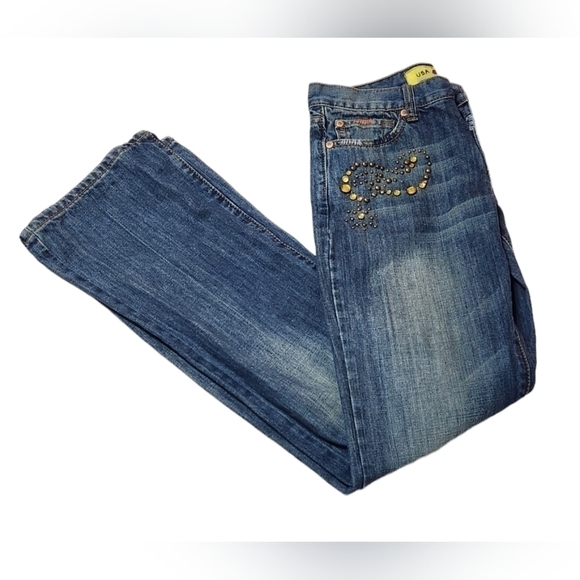 7 For All Mankind Denim - 7 For All Mankind Jeans Womens Size 29 The Great China Wall Sequined Blue Pants